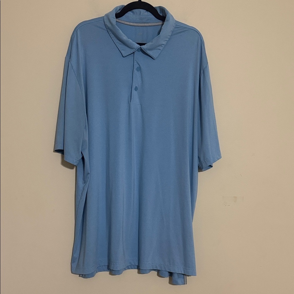 Adidas Light Blue Polo Shirt performance golf men 2XLT soft stretchy training